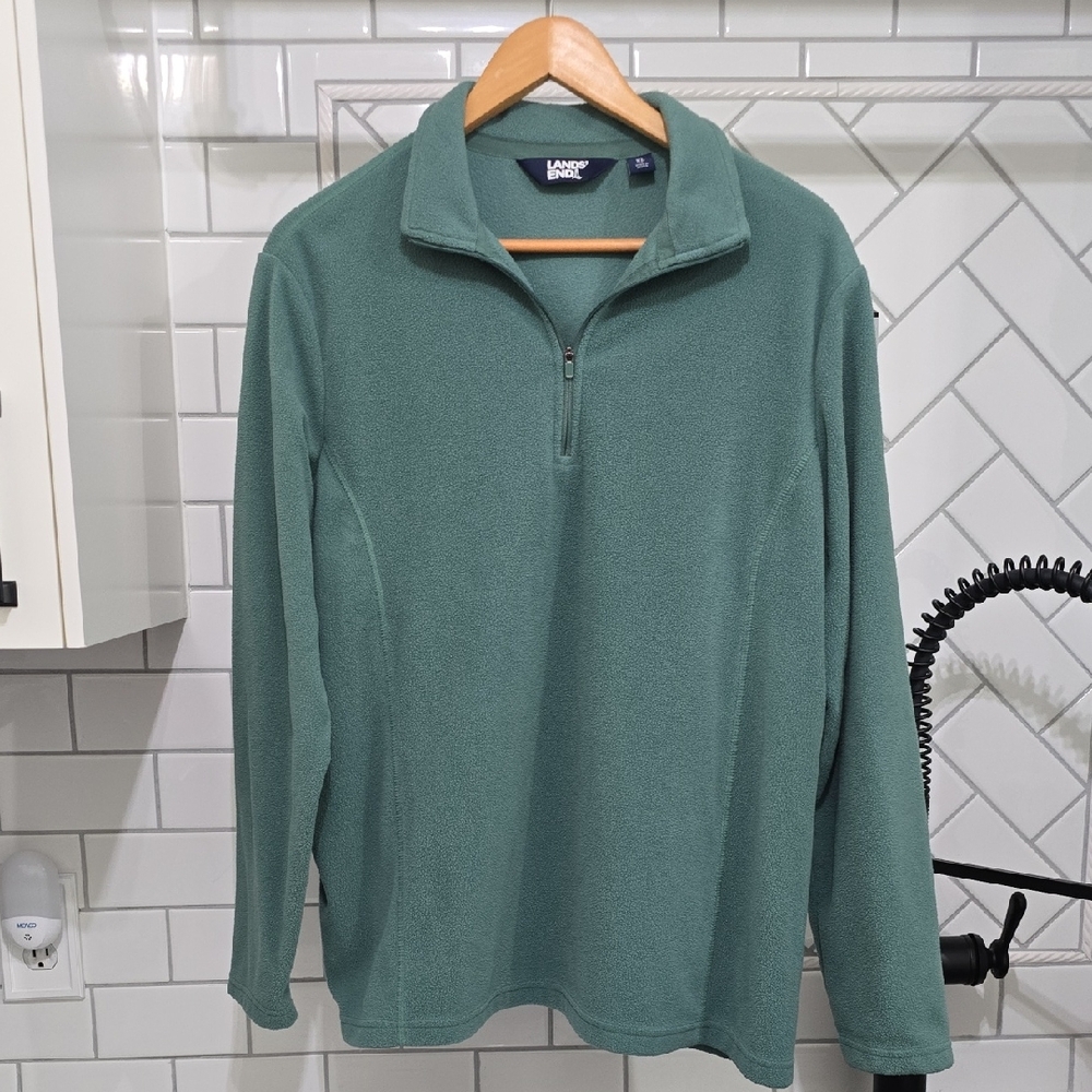 Lands’ End Womens XL 1/4 Zip Fleece Pullover Jacket Soft Warm Casual Layer